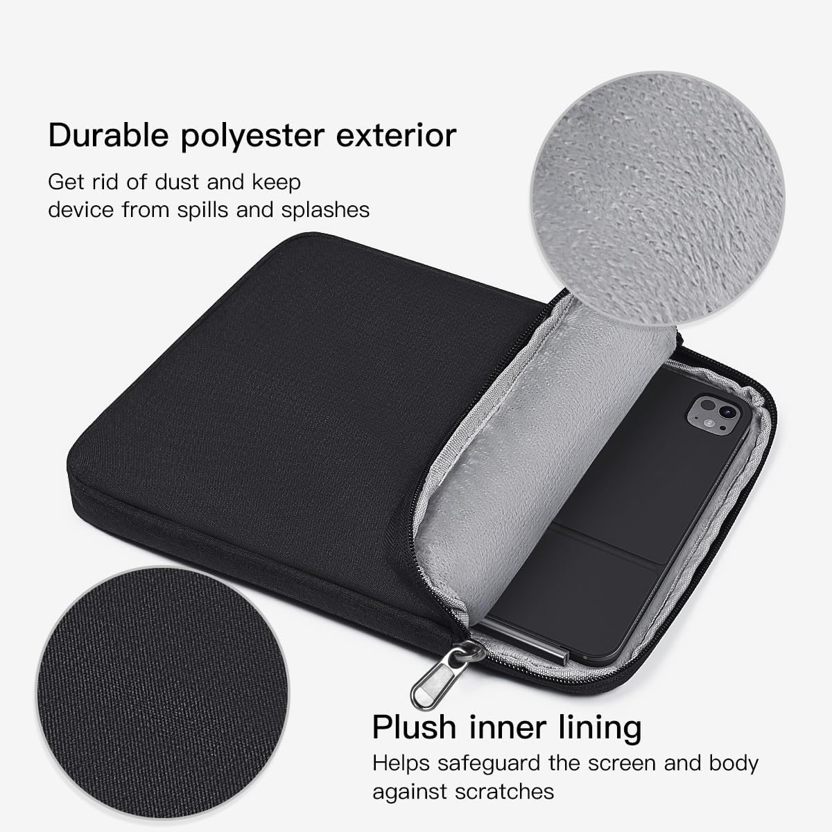 10 inch Tablet Sleeve Case for 11-in iPad Pro M4, iPad Air M2 M3(2025) M4(2026), A16,10.2" 10.9" 10.5 inch Pro/Air, Fire Max 11/Kindle Fire HD 10, Galaxy Tab A9+ Bag,Fit Magic Keyboard