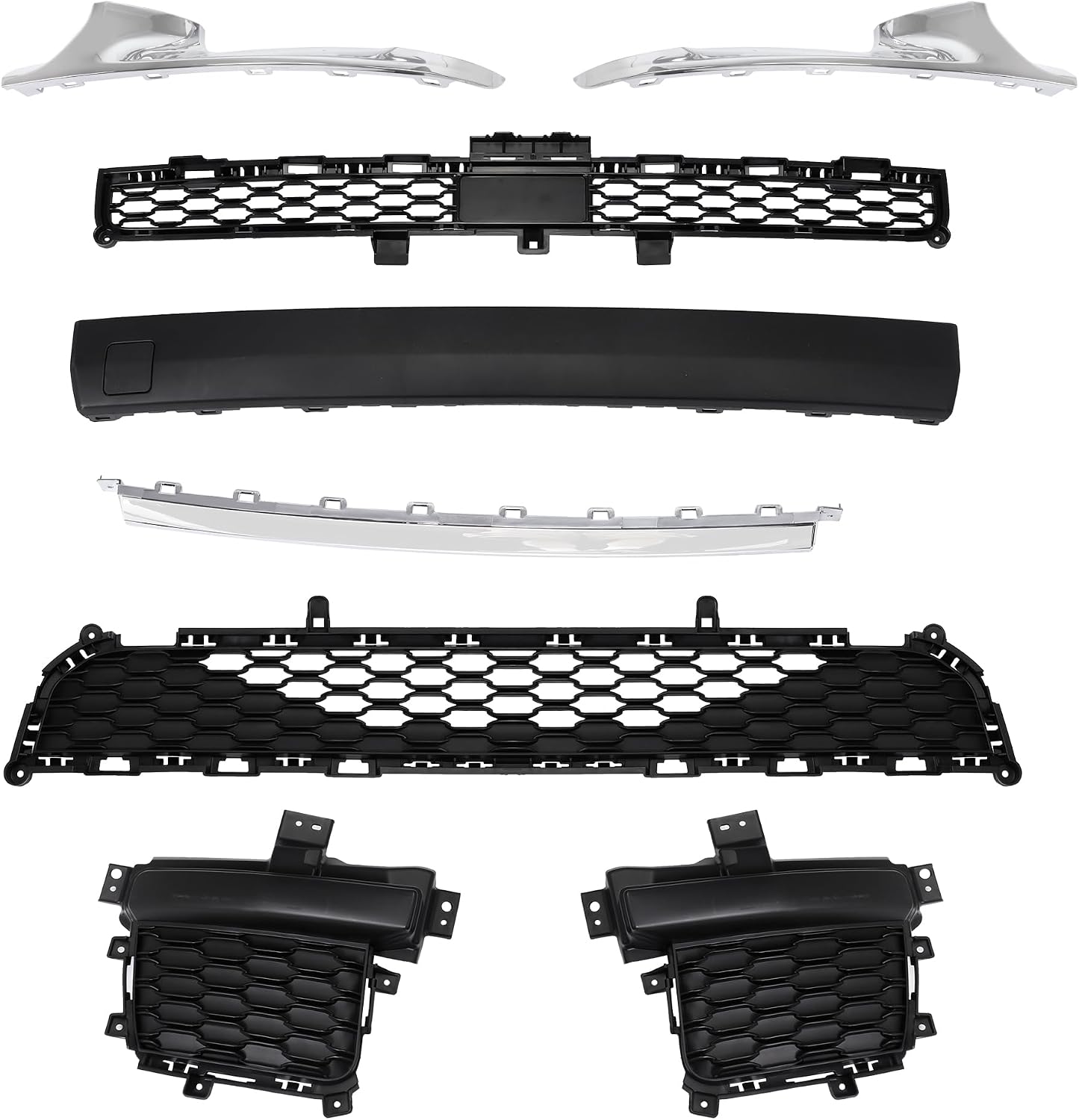 Bumper Cover Front without Grilles Fit for 2021-2023 Jeep Grand Cherokee L New Bumper Cover of Replacement Part