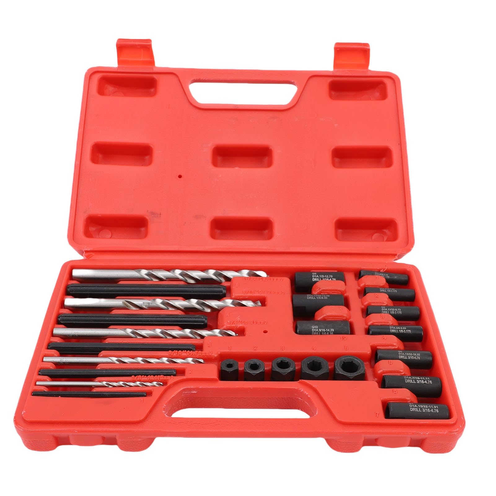 Kit d'extraction de vis 25 pièces - Kit d'extraction de vis en Acier au molybdène Haute dureté avec forets et étui de Rangement pour l'extraction de vis/vis endommagées