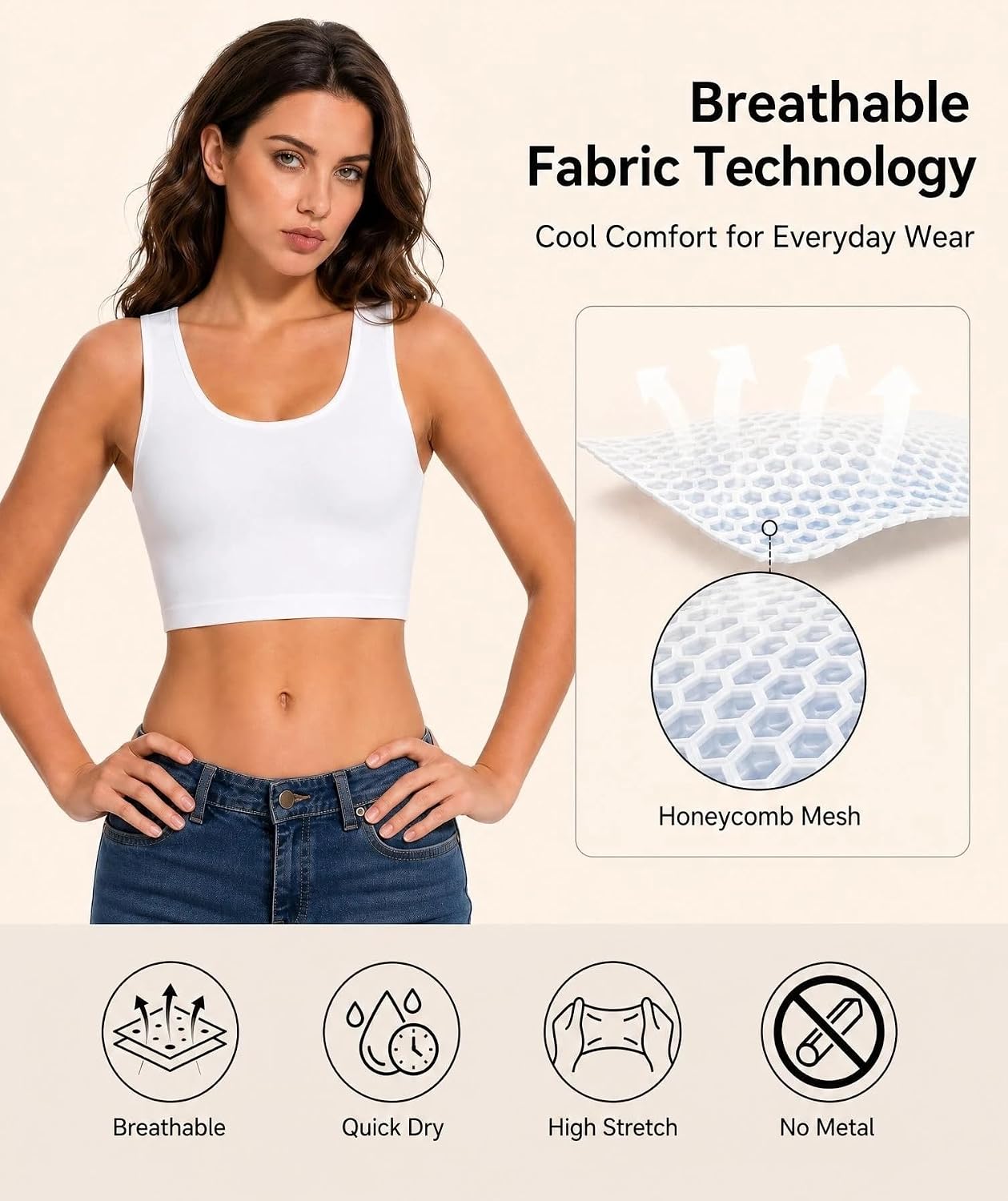 2 Pack Chest Binder Transgender,FTM Minimizer Bras for Large Breasts,Women's Compression Top
