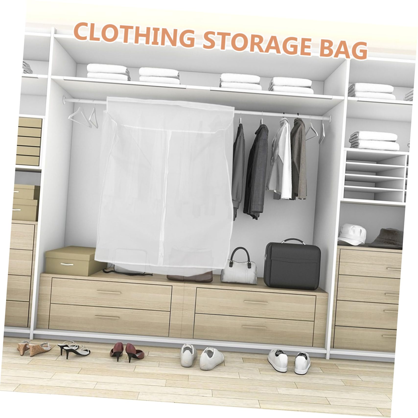 Funda para Ropa de Peva, Cubierta Protectora Gruesa contra Polvo para Trajes y Prendas, Tamaño 50x80x90 Cm, Adecuado para Guardarropa en Casa