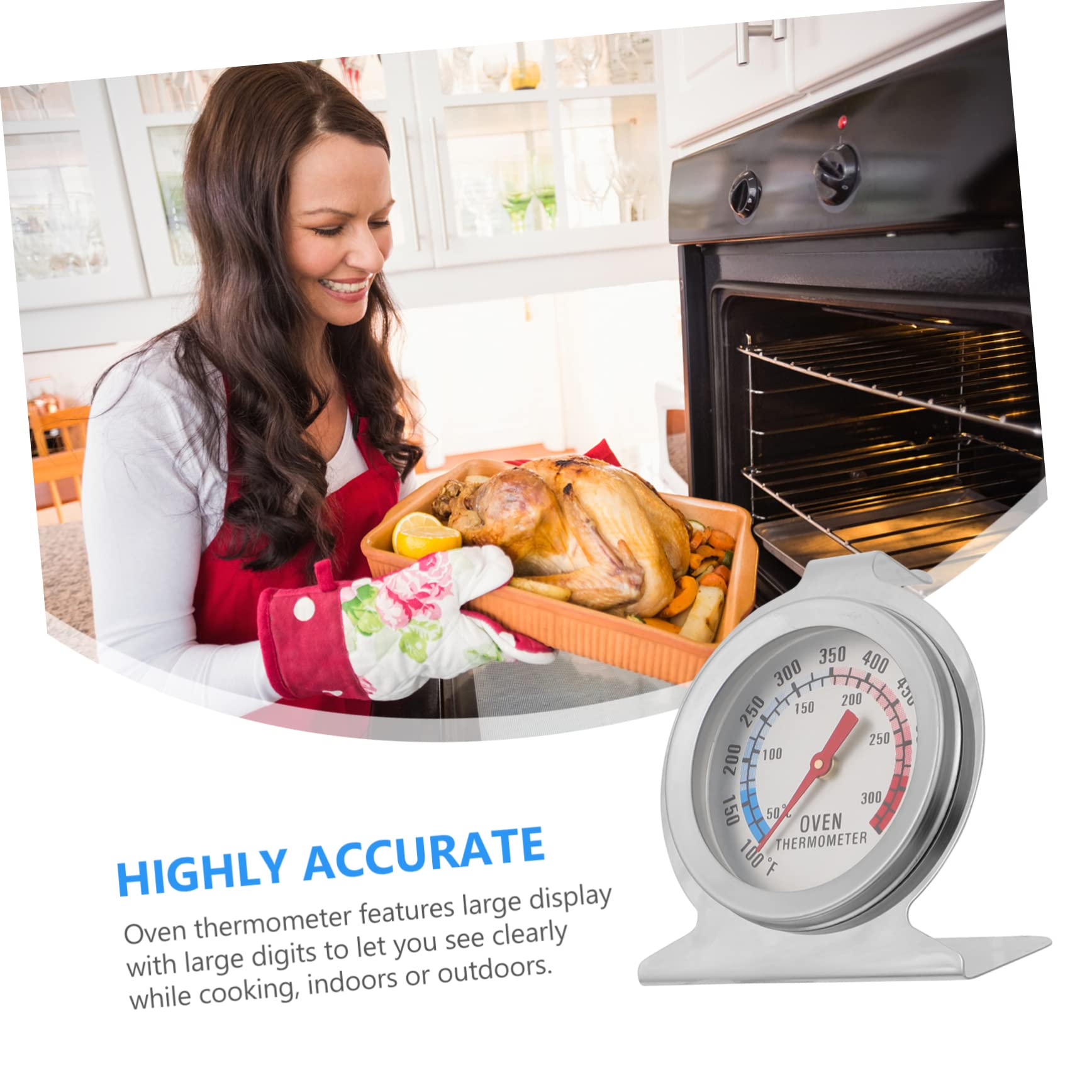 Mikinona Grill Temperature Gauge Digital Cooking Thermometer Indoor Outdoor Thermometer for Kitchen