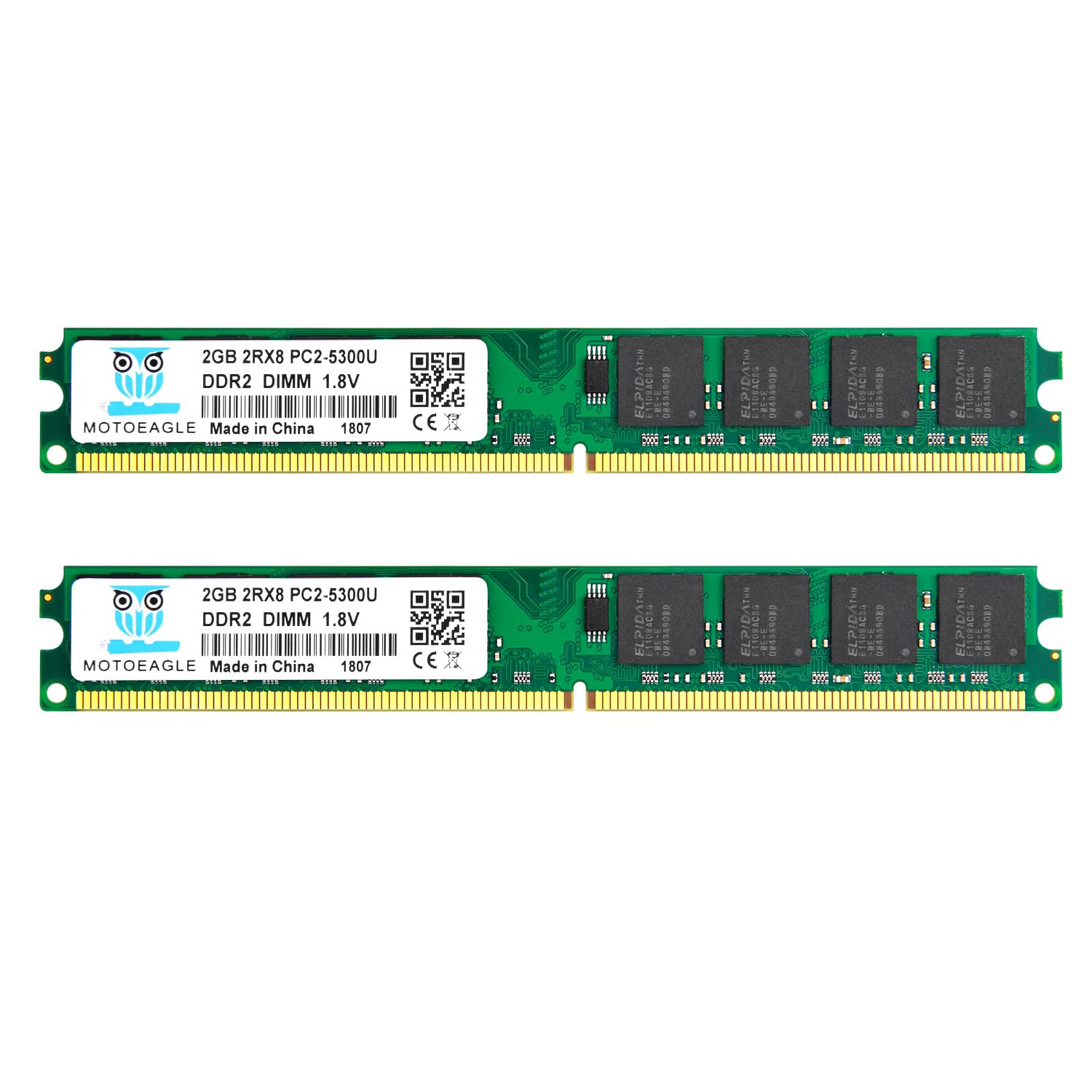 Motoeagle 4GB Kit (2GBX2) 2RX8 PC2-5300U-555,2GB DDR2 667 Udimm