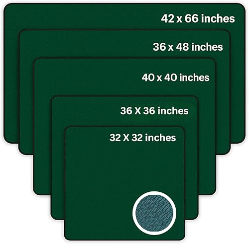Miniatura 31 de Tapete de juego de mesa de 42 x 66 pulgadas, tapete Mahjong para mesa con bolsa de transporte, tapete de juego de neopreno antideslizante, cubierta