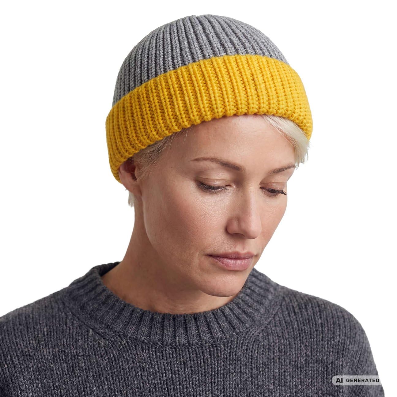 HAMMABURG Twotone czapka dokerka Wyprodukowano we Wloszech Unisex Jesien Zima