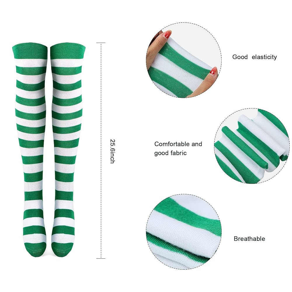 ◆三葉☘️◆ Amazon.com: Tatuo 2 Pairs Women's Long Striped Socks over