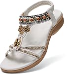 Littleplum Femmes Sandales Boho Floral Beach Sandales Confortables de massage du pied avec Arch Support Chaussures de marche antidérapantes d'été