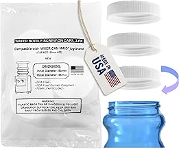 Threaded/Screw-On Caps for 3 and 5 Gallon Water Bottle Jugs (3 pk) (53mm, White)