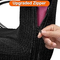 Vista 5 de SUNJOYCO Juego de fundas para silla de oficina, funda para silla de computadora con funda para reposabrazos, protector universal extraíble