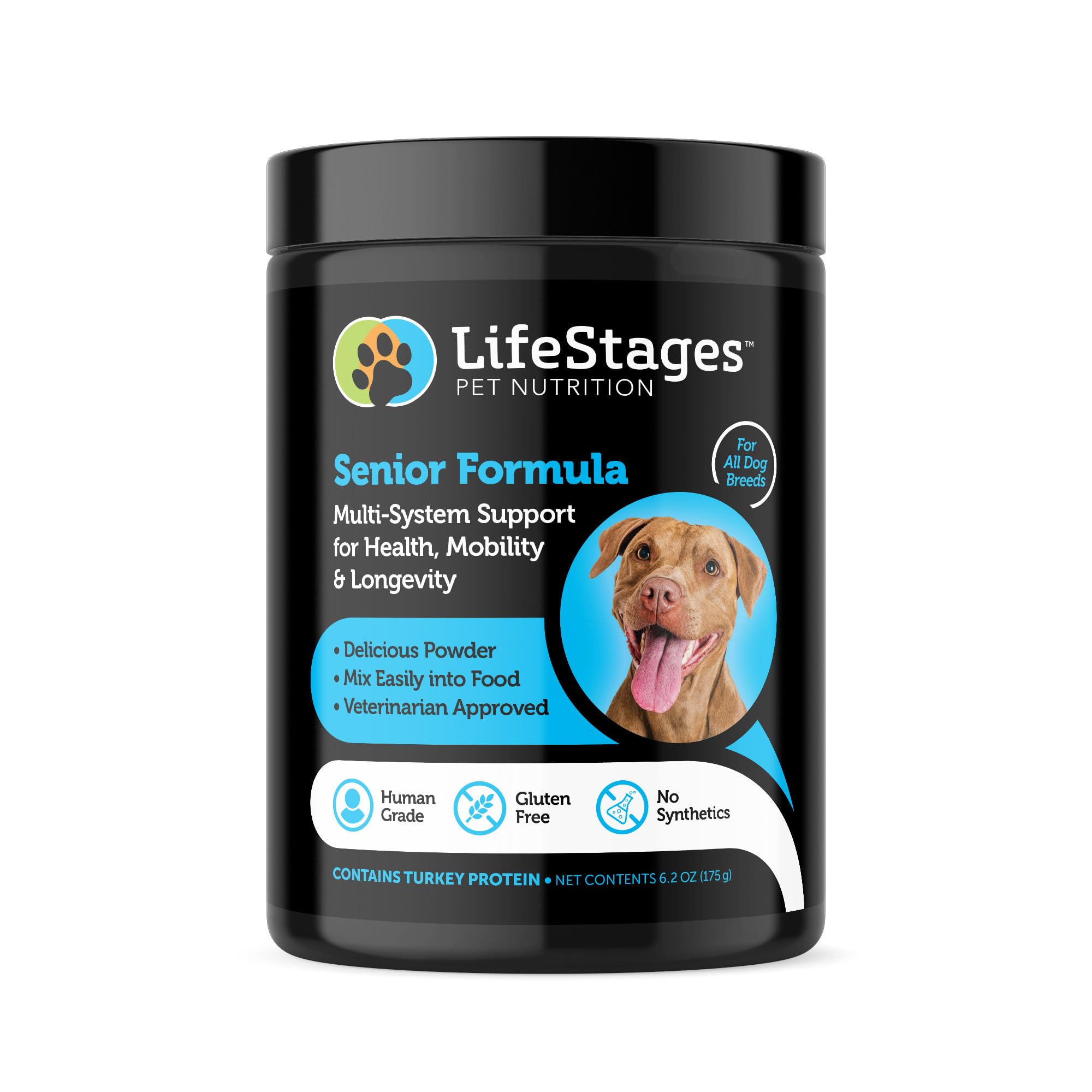 LifeStages Pet Nutrition - Stage 3: Senior Dog Formula for Hip & Joint Support, Cognitive Health, & Healthy Skin & Coat - Natural Ingredients - Fish Oil, Flax Seed, Turmeric & Probiotics, Vet Approved