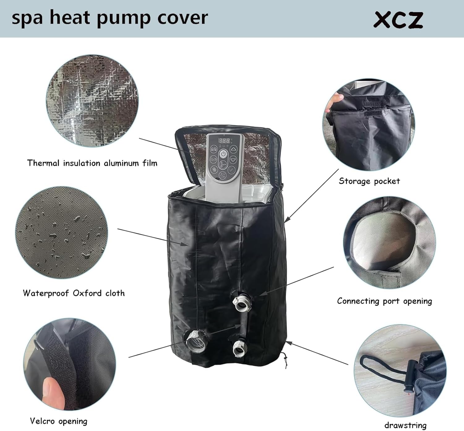 XCZ hot tub Pump Cover, Insulating and Heat-Preserving Cover, Suitable for hot tub Pumps with Three Connection Ports.