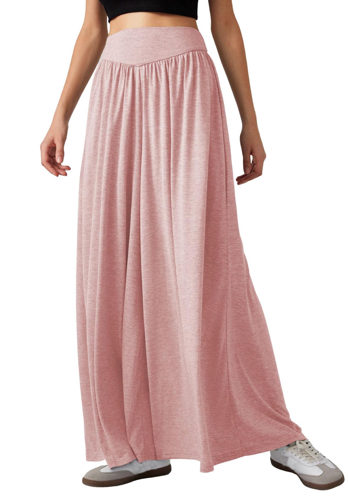 CHARTOU Women Palazzo Pants Summer Comfy Cotton Wide Leg Casual Loose Lounge Pants