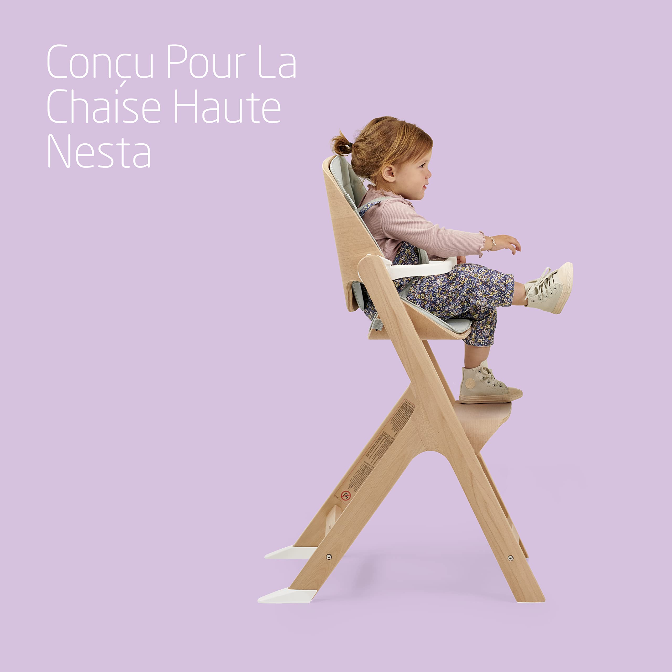 Maxi-Cosi Kit enfant Nesta, Kit accessoires enfant pour chaise haute bois évolutive Nesta, réducteur, harnais 5 points, tablette, arceau de maintien, de 6 mois à 3 ans, de 9 à 15 kg, Beyond Sky Grey