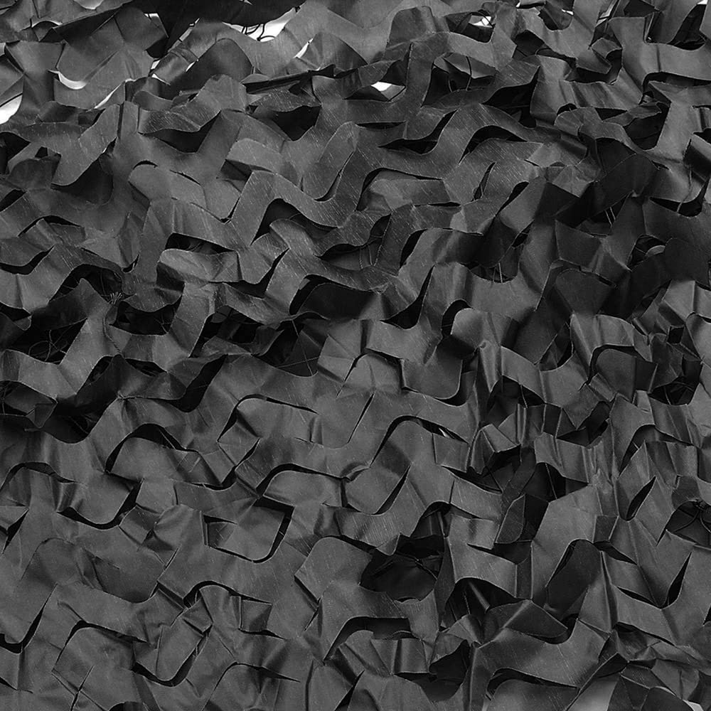 Rete Mimetica Reticolato da Camuffamento Camouflage Tela Netto Mimetico per Campeggio Caccia Ombra Tenda Nero 3m x 3m