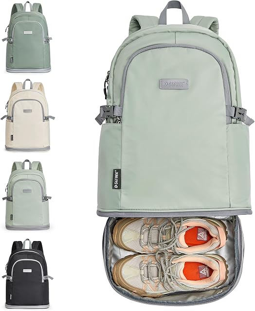 G4Free Gym Backpack Waterproof Duffel Luggage Bag with Shoe Compartment & Wet Pocket Lightweight Casual Daypack Sport Gym Bag(Light Green)