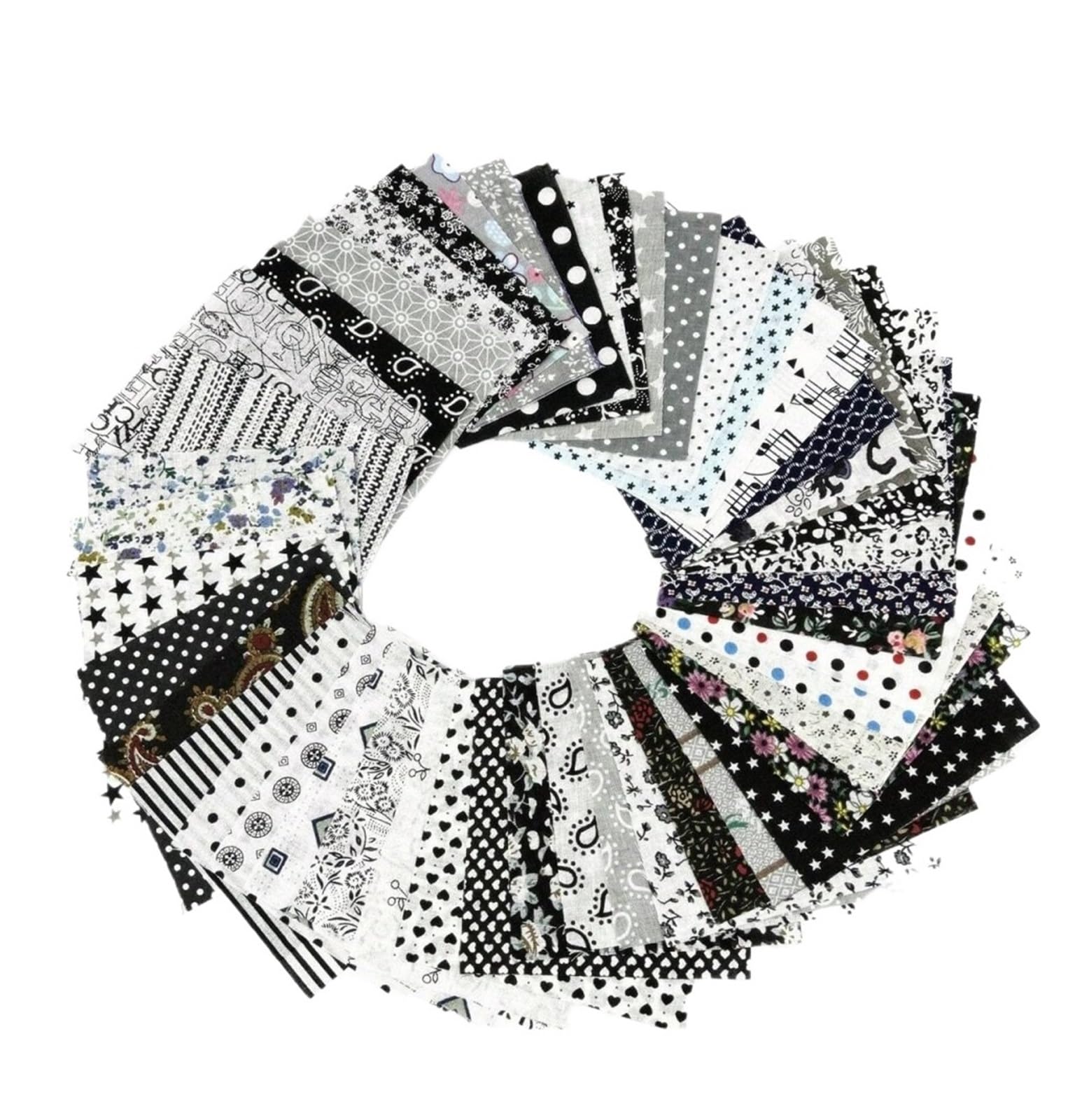 Patchwork Fabric 50pcs Pack Square Multicolor Printed Cotton Fabric for Sewing Quilt Cloth Needlework