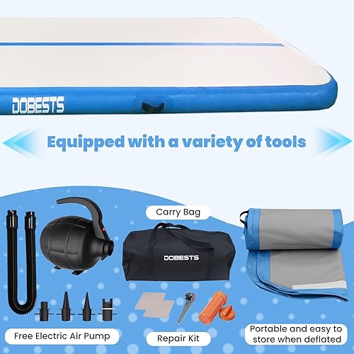 Miniatura 5 de DOBESTS Inflatable Air Gymnastics Mat Tumbling Mat Tumble Track Gymnastics Training for Kids Home 6.6 feet 10 feet 13feet 16feet 20feet 48inch Thick