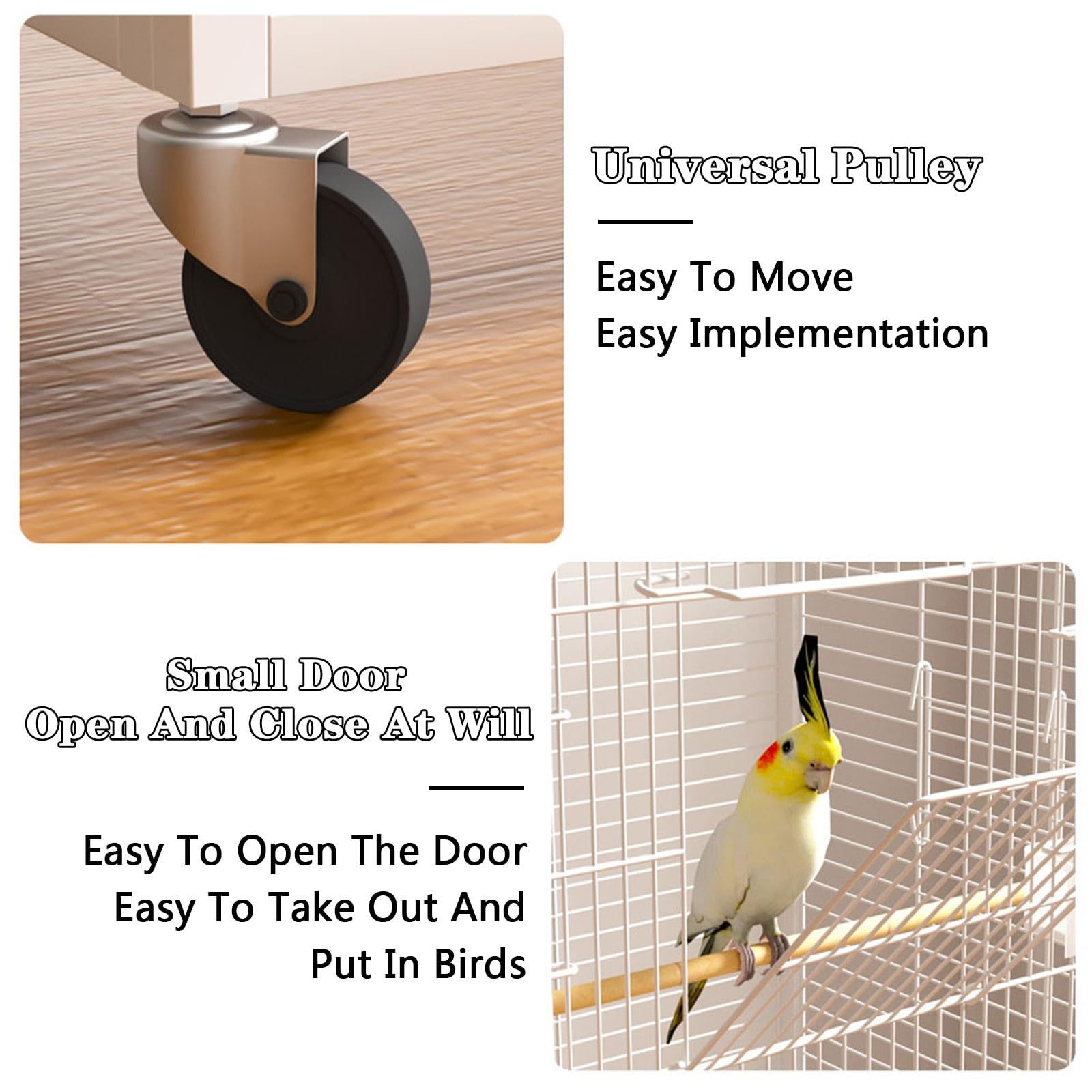 Cage à oiseaux avec toit ouvert - Volière d'intérieur pour perruches, calopsittes et conures