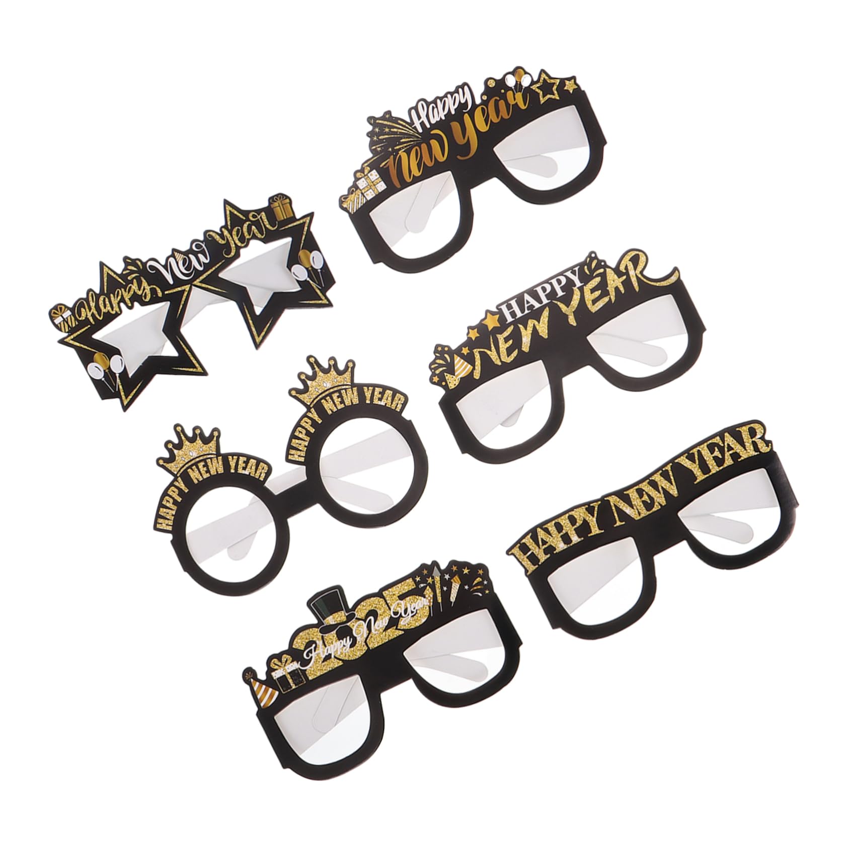 Healeved New Year Party Glasses 6 Pack of Chinese New Year Paper Glasses Decorative Numbers