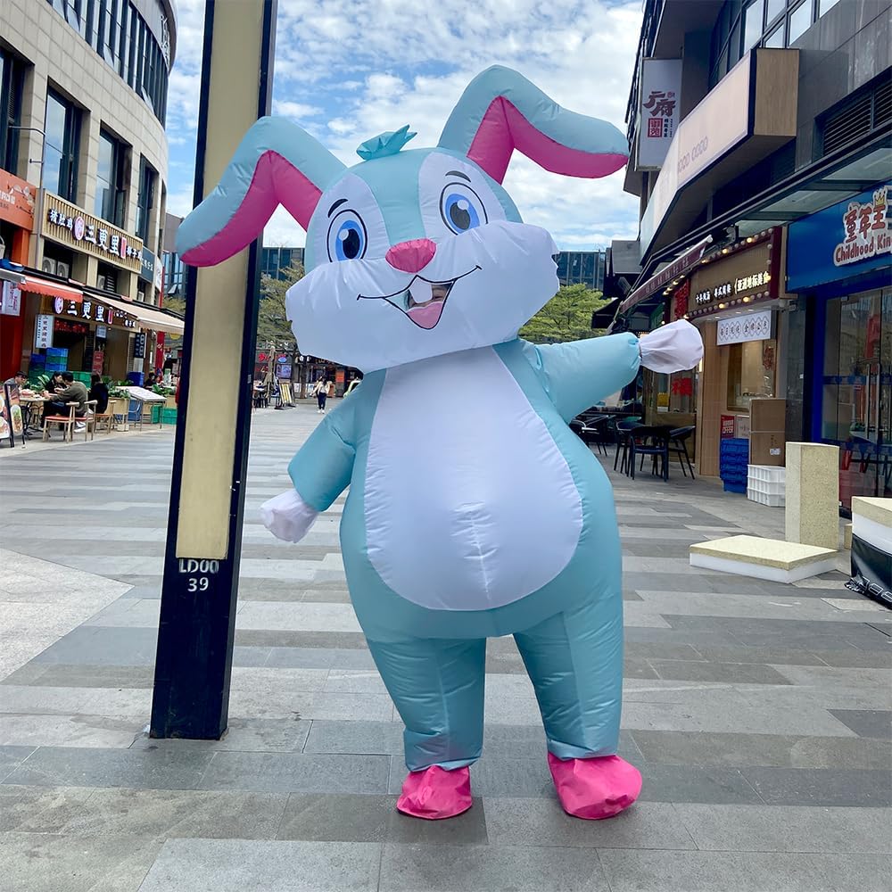 Easter Bunny Costume Easter Custom Rabbit Inflatable Costume Easter Blow Up Suit Rabbit Costume for Adults - Image 6