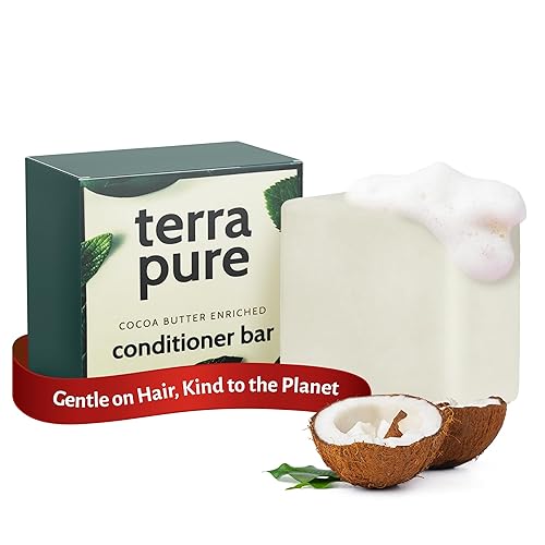 Terra Pure Barra acondicionadora  Manteca de cacao enriquecida por 1-Shoppe  Sin plástico, sin jabón, vegano, a base de plantas, sostenible,