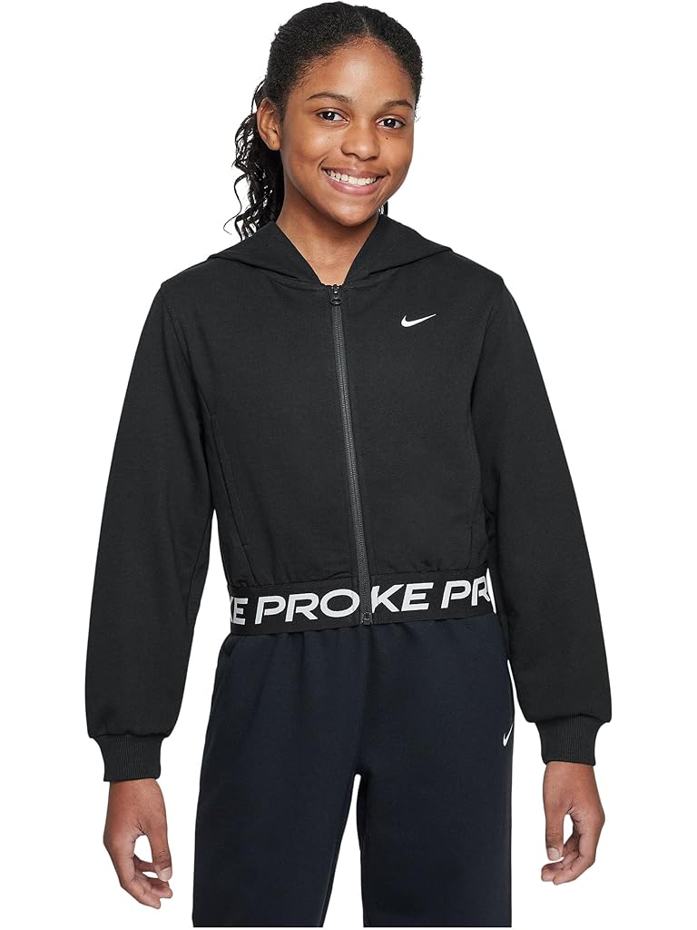 Black Nike Pro Fleece Dri-FIT Full-Zip Hoodie (Big Kid)