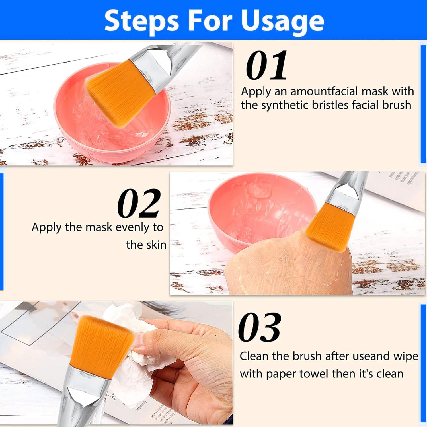 Fan Brushes, 5 Pieces Soft DIY Wooden Makeup Fan Brush Fan Brushes Facial Applicator Brush Face Brushes Facial Brushes : Beauty & Personal Care