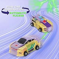 Vista 2 de Juguete de coche de dinosaurio de transformación 2 en 1 – Coches robot de colisión magnética para niños Divertido juguete de transformación