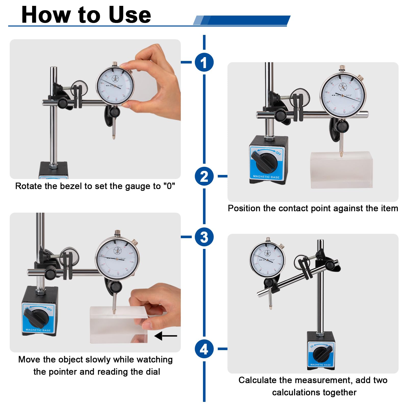 Precision Dial Indicator with Magnetic Base -6