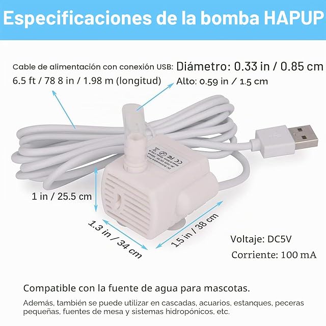 Foto 4 de 8 de Fuente Agua para Gatos, dispensador Agua silencioso para Mascotas, Accesorios para Fuentes Agua para Mascotas