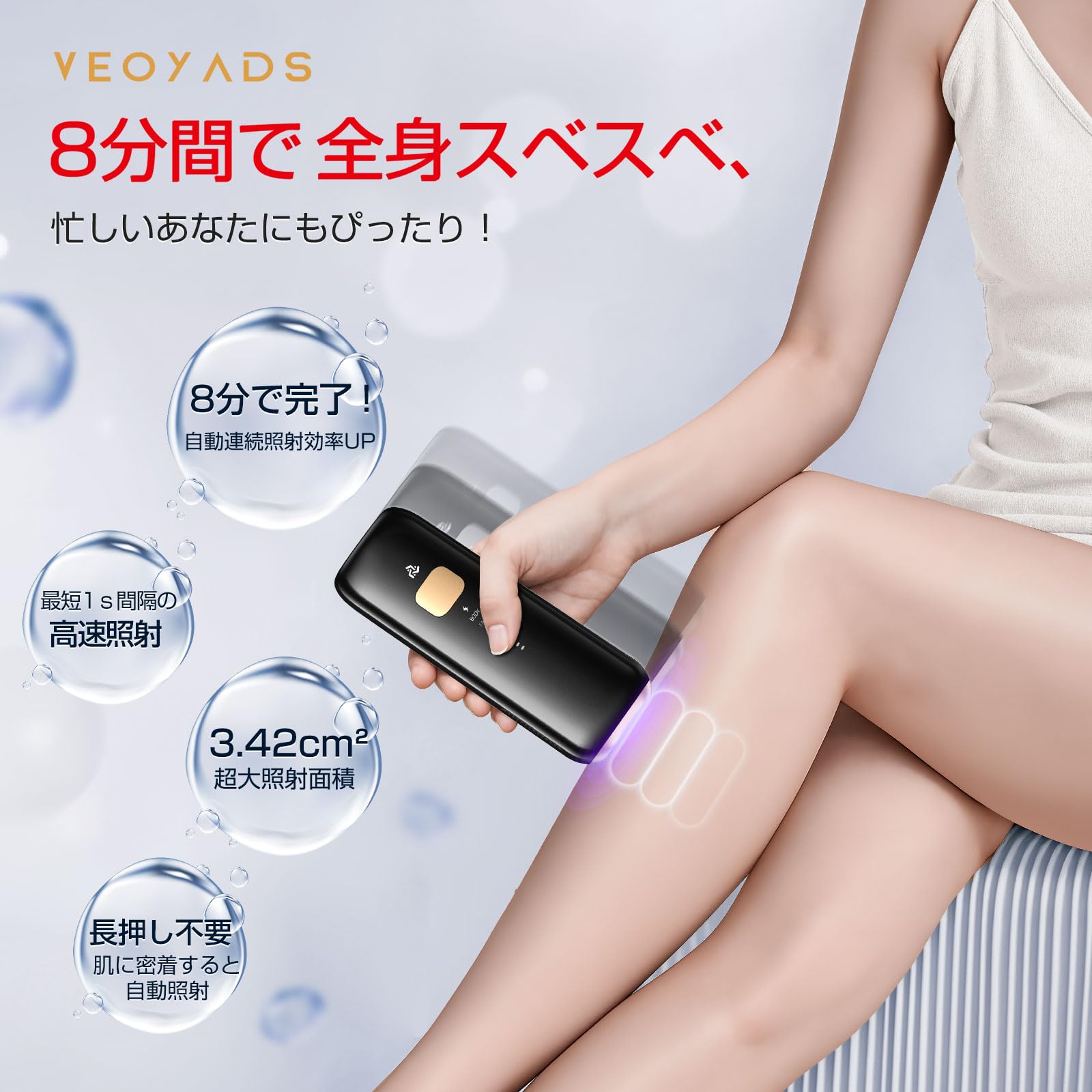 Amazon | VEOYADS HIPL 脱毛器【ドイツのiFデザイン賞受賞 サファイア