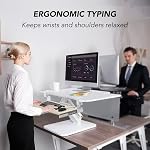 Keyboard Tray Under Desk Pull Out with Extra Sturdy C Clamp Mount System, 27.3 (32.5 inch Including Clamps) x 11 Inch Slide-Out Platform Computer Drawer for Typing Vintage AX01WG01