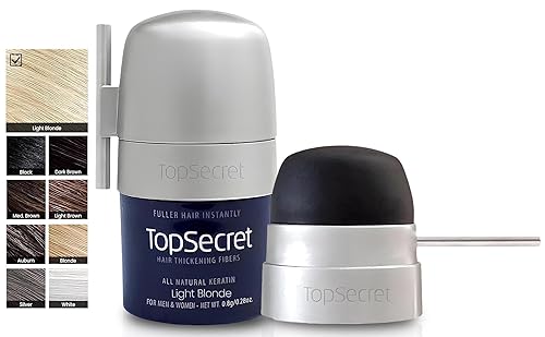 Top Secret Aplicador de fibras de construcción para engrosar el cabello incluido, relleno de cabello natural e indetectable para hombres y mujeres,