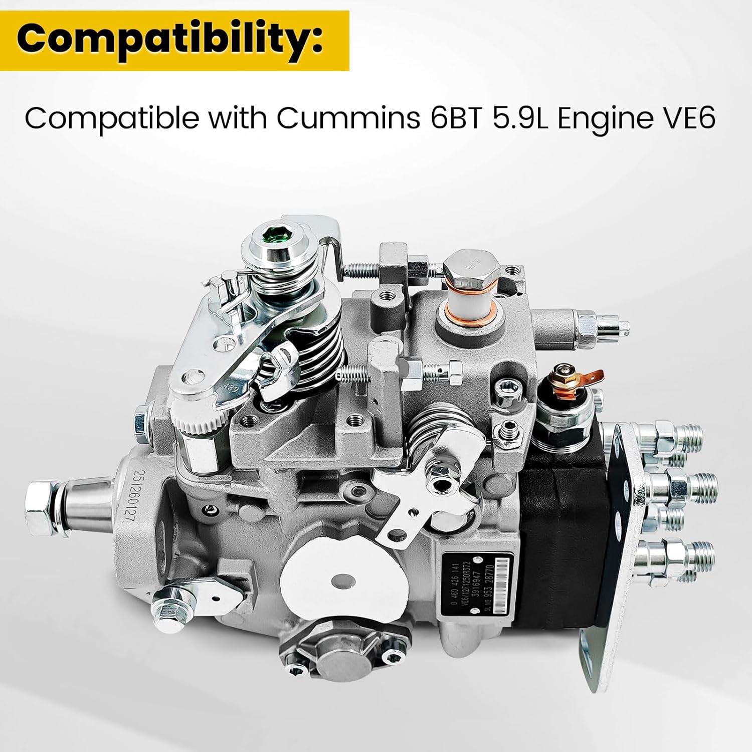 3916947 VE6 Fuel Injection Pump Compatible with Cummins 6BT 5.9L Engine Replace 3916948 0460426141