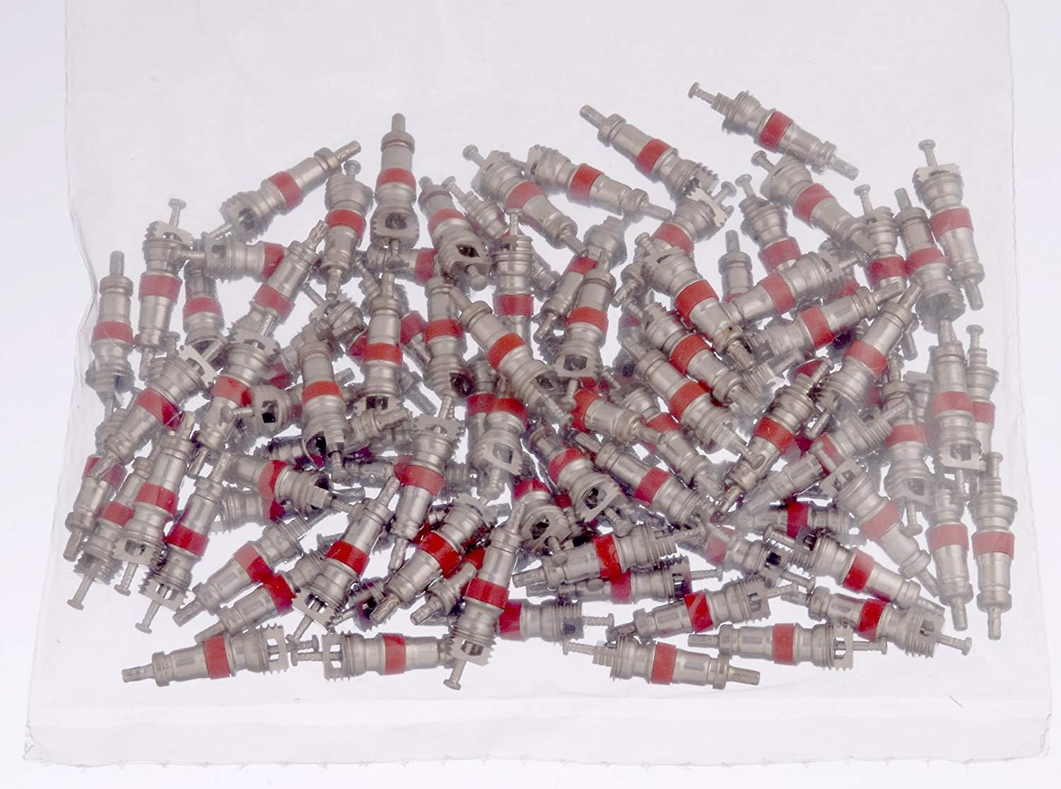 (Pack of 500) TPMS Nickel Plated Red Valve Cores for Schrader Valves, VA-01, for Use on Cars, Trucks, Bikes, HVAC