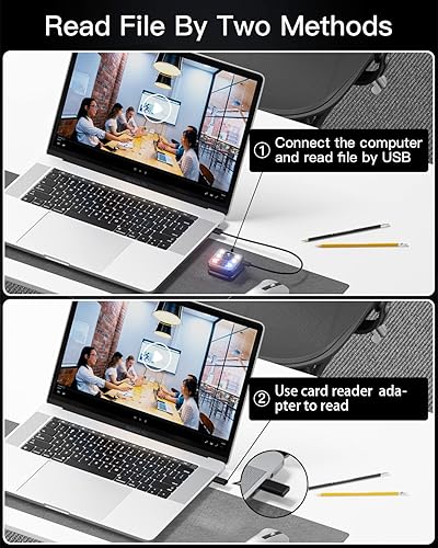Miniatura 6 de Mini cámara de seguridad para exteriores, bolsillo inalámbrico con 4 luces LED, linterna de faros delanteros, luces de advertencia, cámaras,