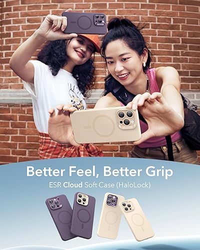 Vista 467 de ESR Funda para iPhone 15 Pro Max, compatible con MagSafe, de grado militar, negro transparente