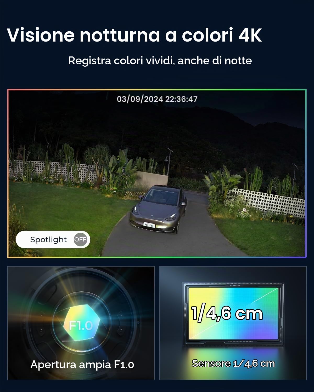 Reolink 4K Telecamera WiFi Esterno Senza Fili con Batteria da 20000 mAh, Rilevamento AI, Auto Tracking, Visione Notturna Color, Rotazione PT 360, Altas PT Ultra+Cavo di Prolunga Pannello Solare