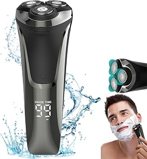 Electric Razor for Men - 2025 Upgrade Electric Shaver, Electric Razor 4d Rotary, Ipx7 Waterproof Electric Razor, Rechargeable Facial Electric Razor for Men, Wet & Dry Shaving Machine