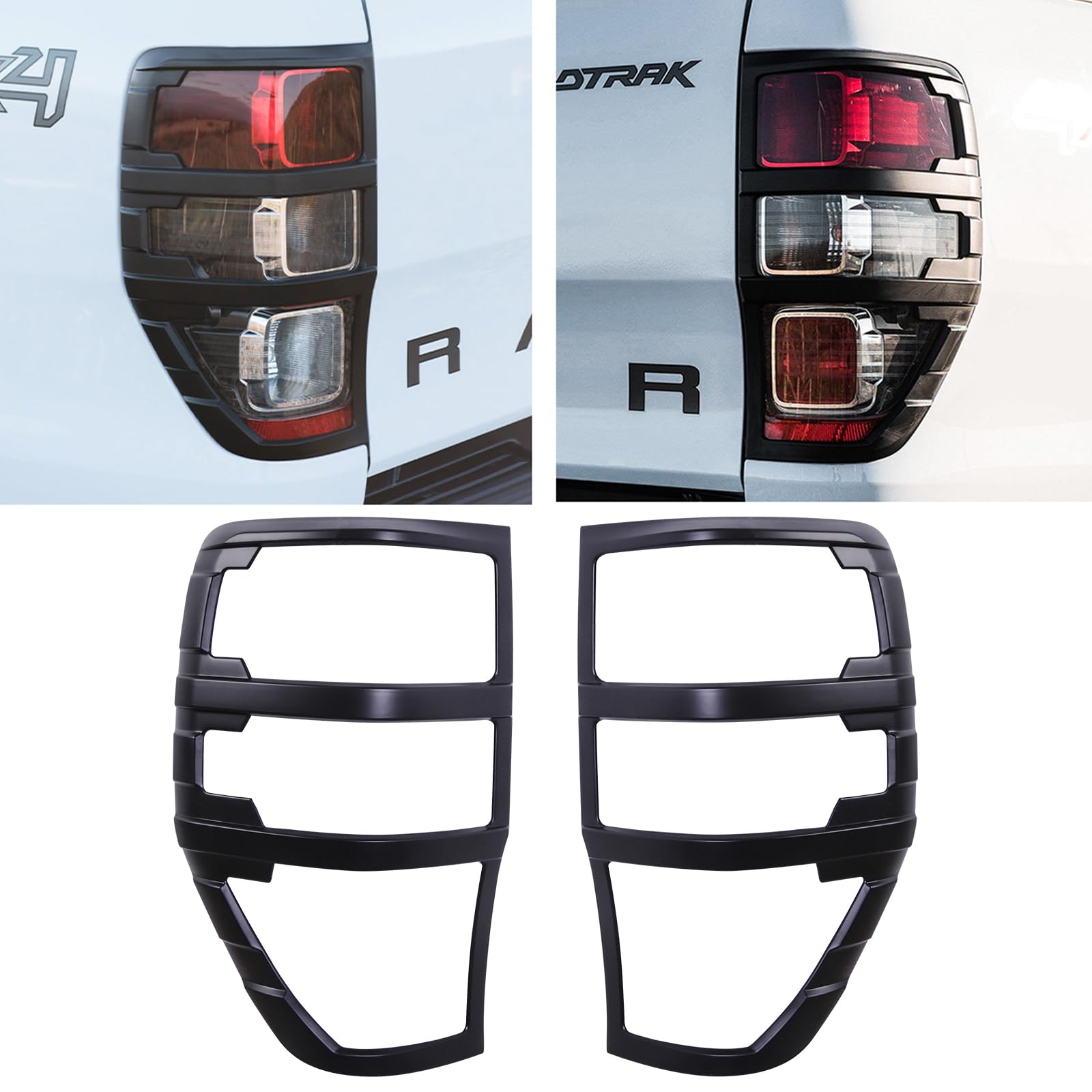 Kit Style Pour Wildtrak T6 Couvercles Phares Feux Arrière Noir Mat