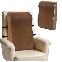 Recliner Neck and Lumbar Support Pillow, 2 in 1 Ergonomic Foam Cushion with Anti-Slip Backing & Adjustable Straps for Chair, Sofa, or Glider