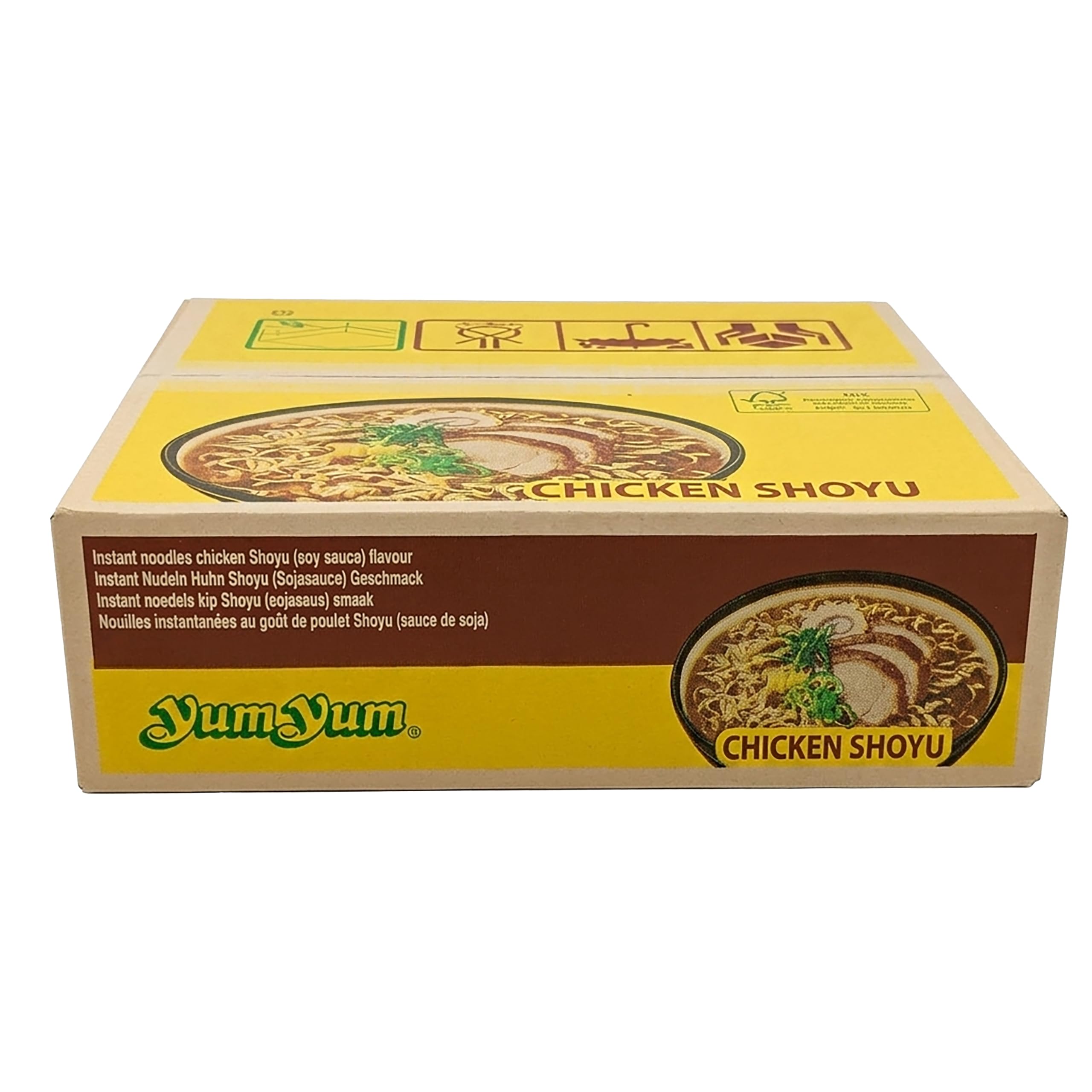 YumYum Instant Nudeln mit Hühner-Shoyugeschmack, 120 x 60g, Asiatische Nudelsuppe, Snack, Authentisches Aroma, Produktion in Thailand