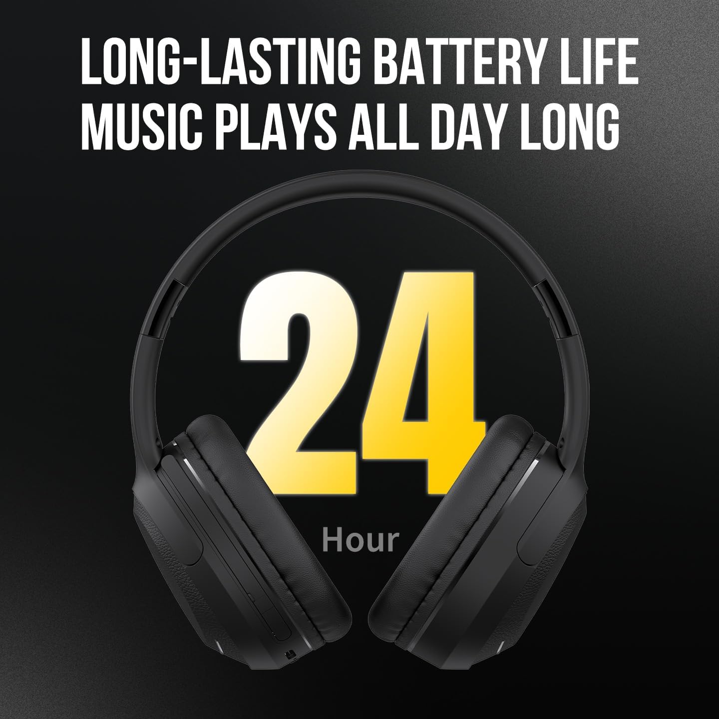 Foldable Wireless Over-Ear Headphones with Mic, Bluetooth Headphones for Cell Phone, PC, Laptop, Suitable for Music, Movies, Gaming (White)