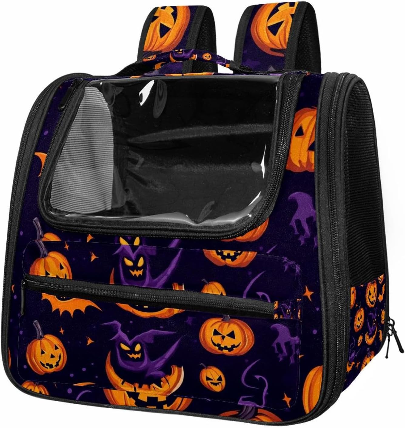 Portable Travel pet Backpack Carrier Hamster Bag Small Dog cat Carrier Breathable Hang Bag, Halloween