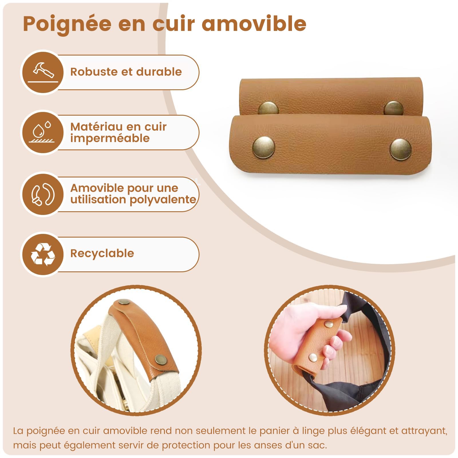 Panier de Rangement Rectangulaire 72L pour Couvertures, Jouets et Linge, Dégradé de Marron