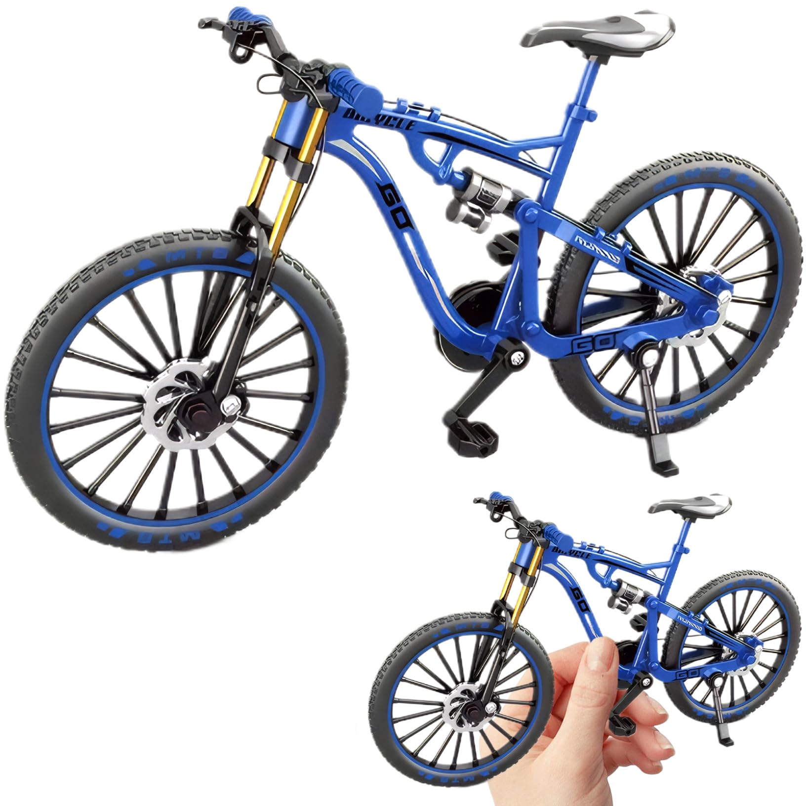 Bide-Doigt 1: 8 Simulation Allaire Alliage BMX Toy Mini BMX Bélo avec pièce Mobile Pliable avec décoration Absorbant Les Chocs pour Les Enfants et Les collectionneurs.