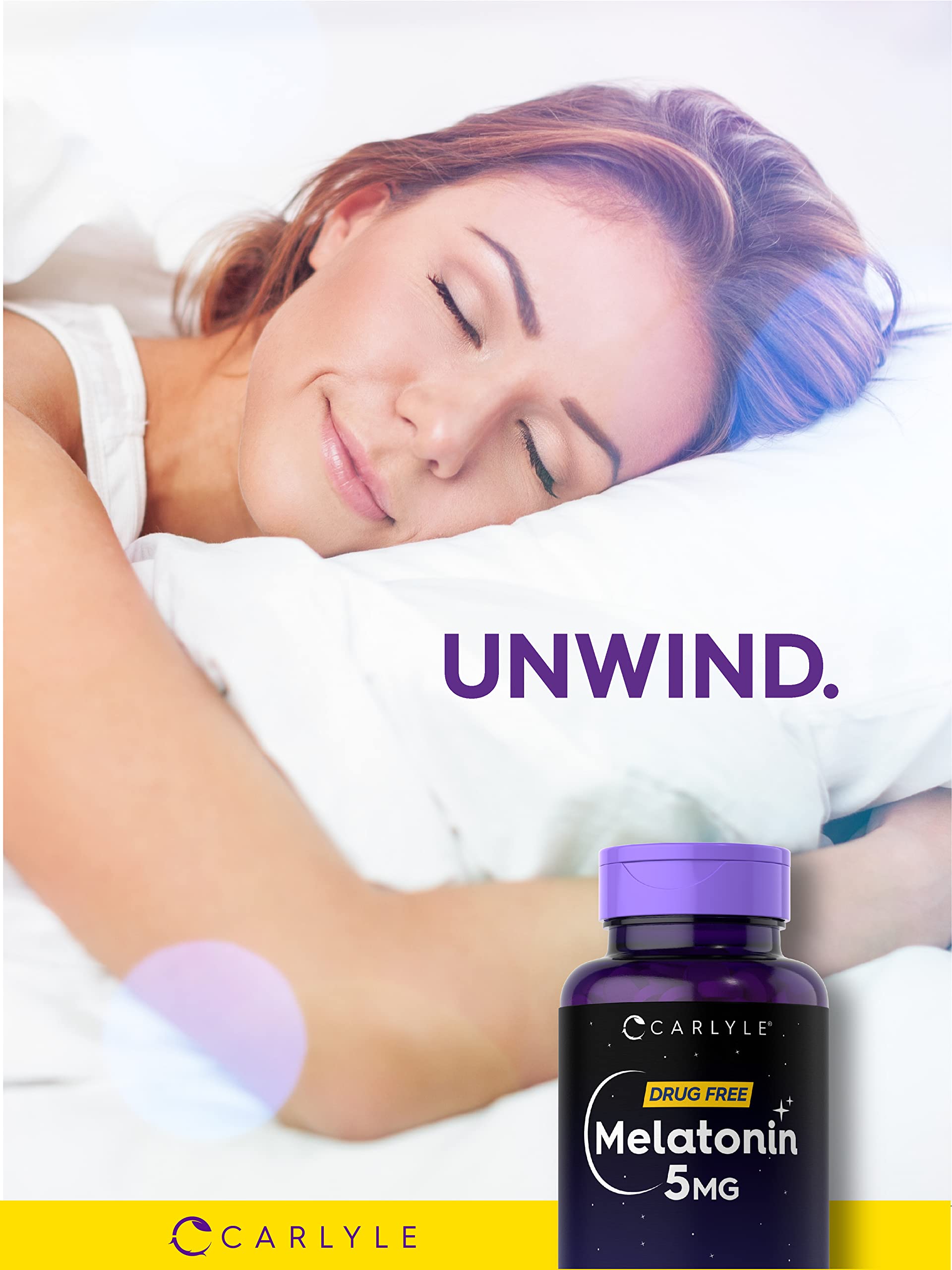 Carlyle Melatonin 5mg | 300 Tablets | Drug Free Supplement — Amazon image 6