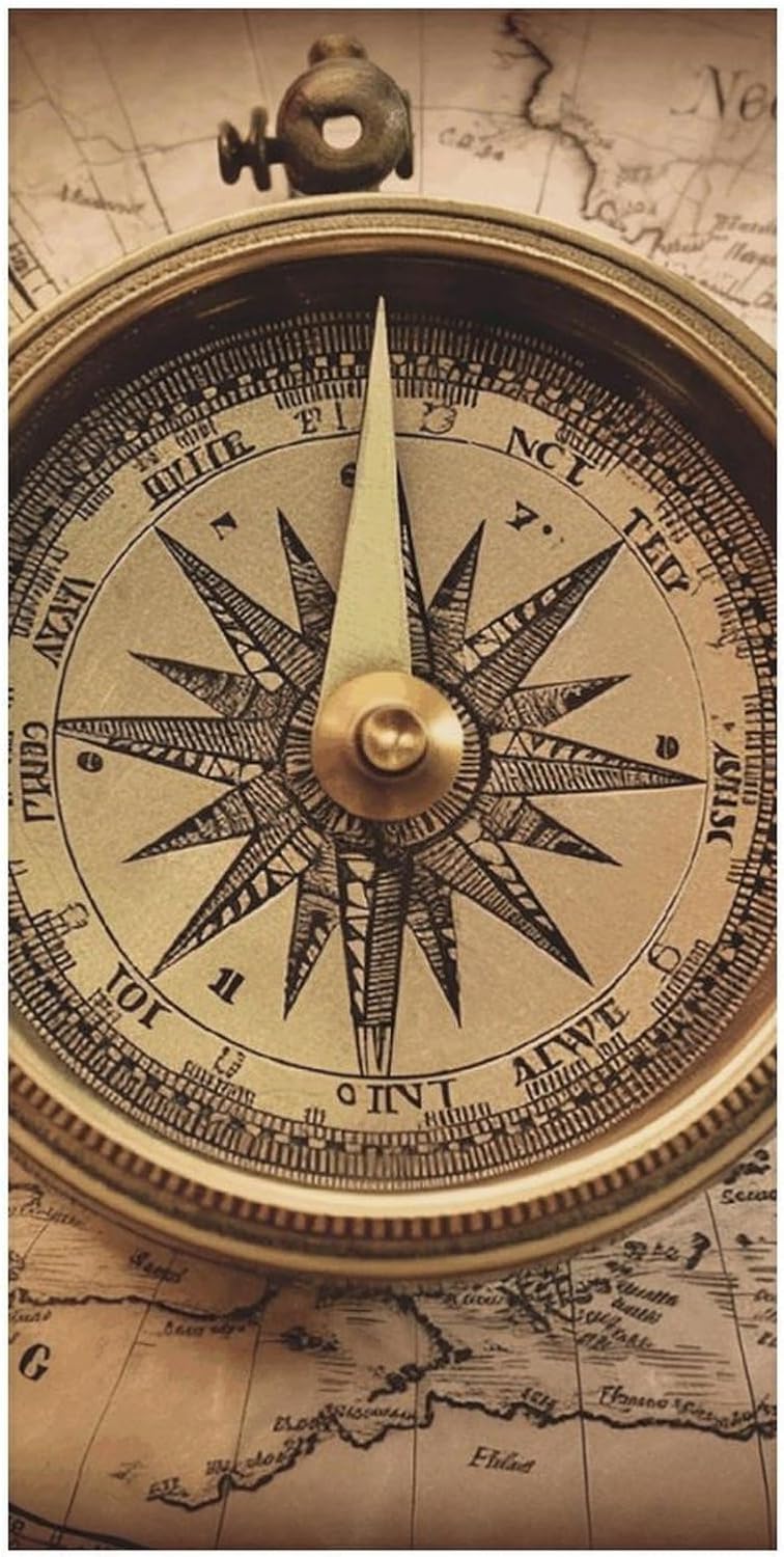 Beach Towel, Compass Navigation Print Large Beach Towel Sports Towel Fitness Towel Portable Beach Towel Vacation Towel