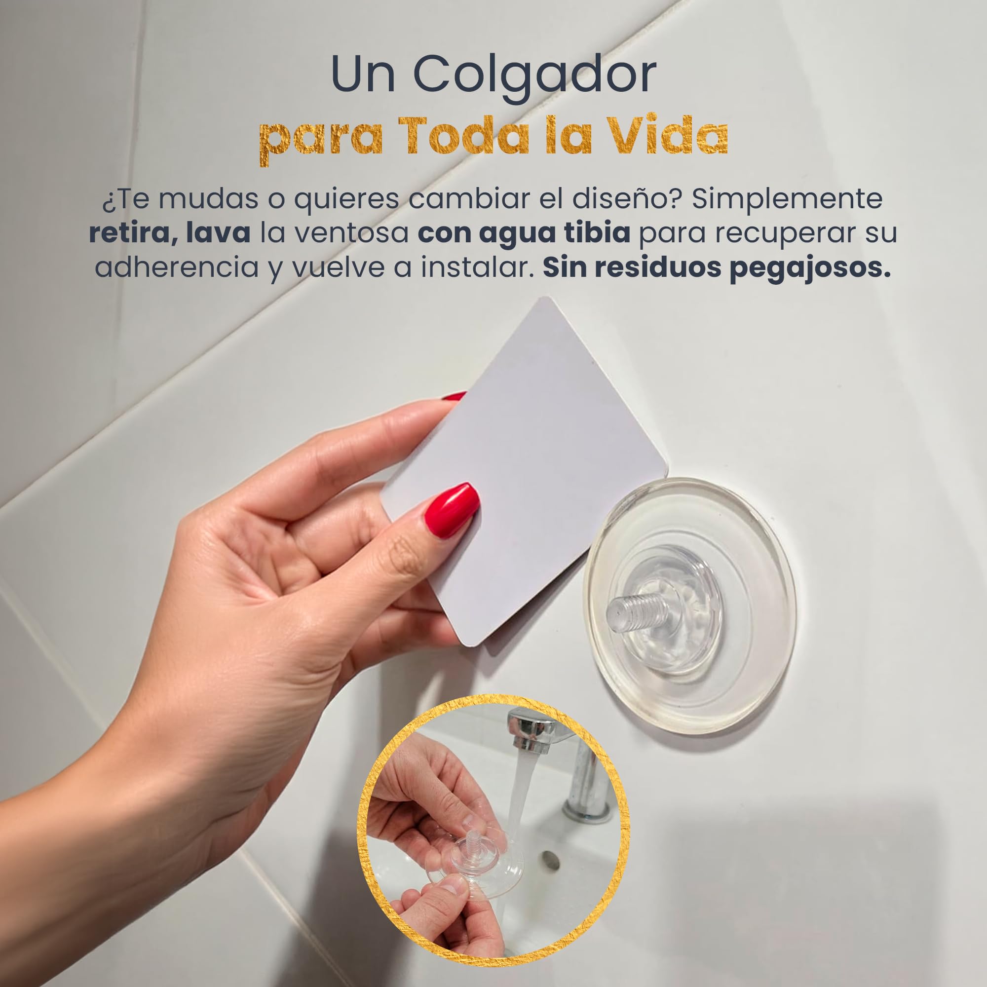 2 Toalleros de baño sin Taladro de Acero Inoxidable – Colgador Ventosa Resistente hasta 8 kg – Ideal Accesorios baño sin Taladro y Accesorios Cocina
