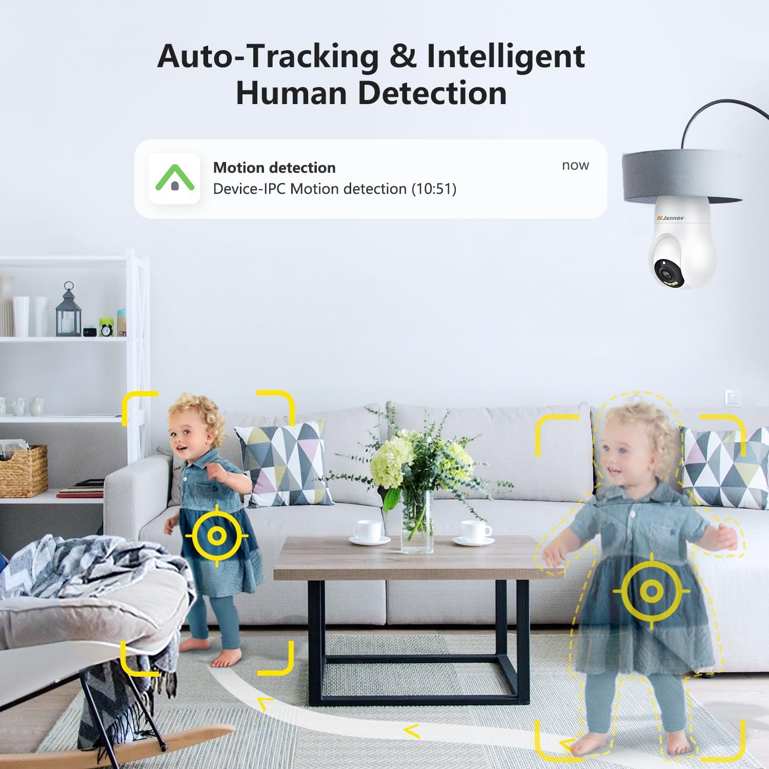 Jennov Security Camera detecting and tracking human motion